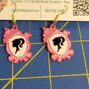 Barbie Dangle Earrings Pink